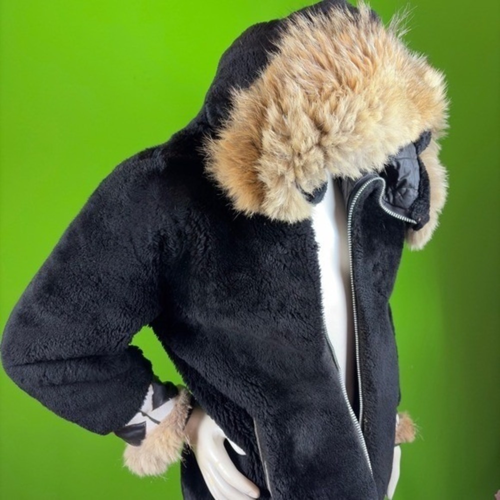 VTG 70s Anchorage Fur Factory Parka Coat Black Alaska Fur Trim NEEDS RESTORATION